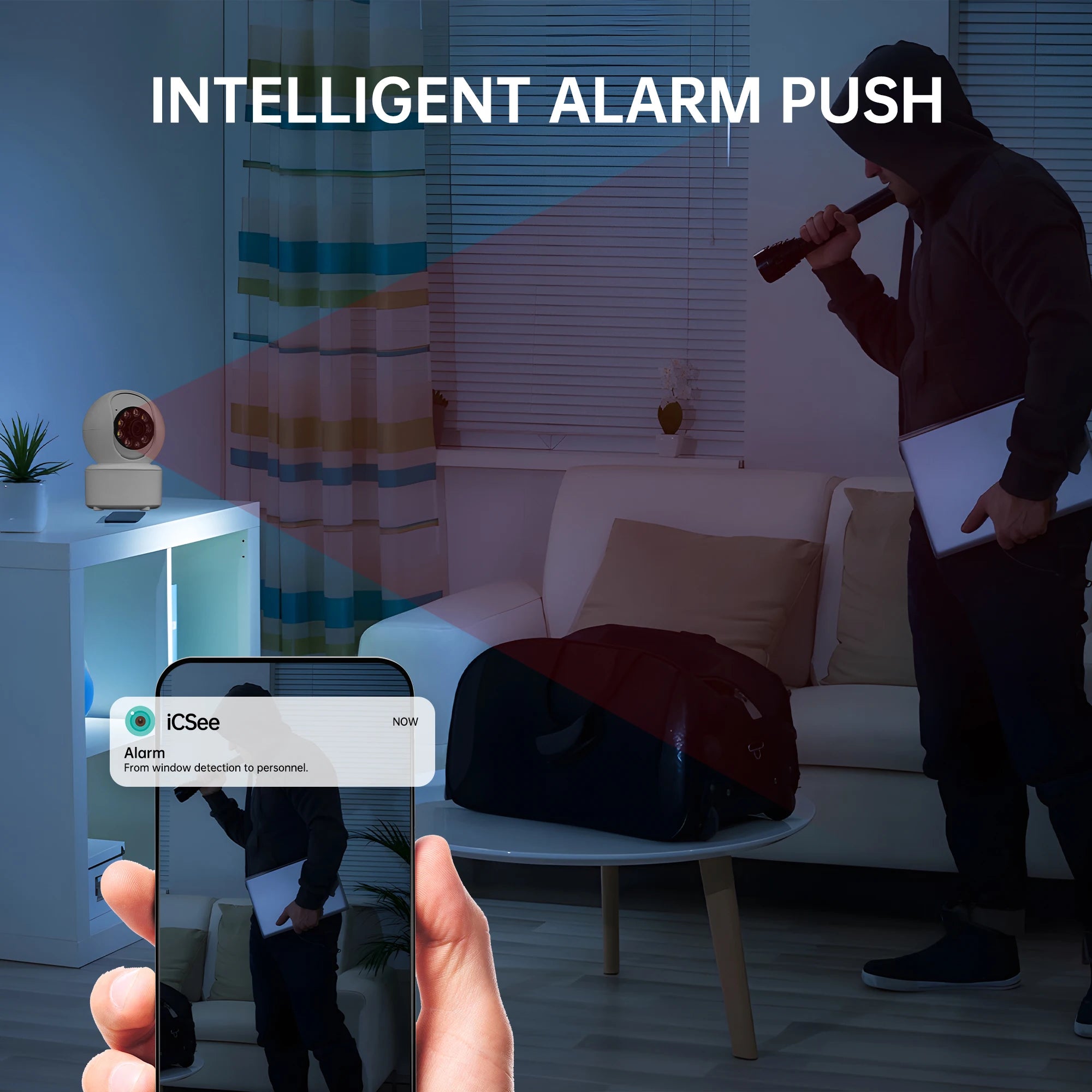 3MP WIFI Smart Camera Security Protection Baby Monitor Mini Cam Full Color Night Vision Ai Human Tracking Two-Way Audio ICSEE