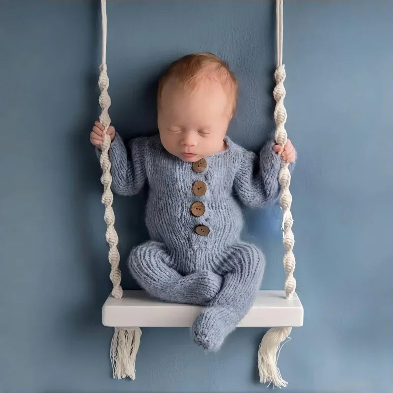 Baby Photography Props Newborn Swing Chair Wooden Furniture Infants Photo Shooting Prop Accessories Baby Photo Props Swings