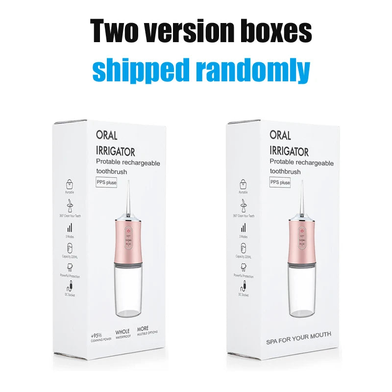 Portable Cordless Teeth cleaning machine Travel Oral Irrigator USB Rechargeable 3 Modes 4 Jet Tips IPX7 Mouth Washing Machine