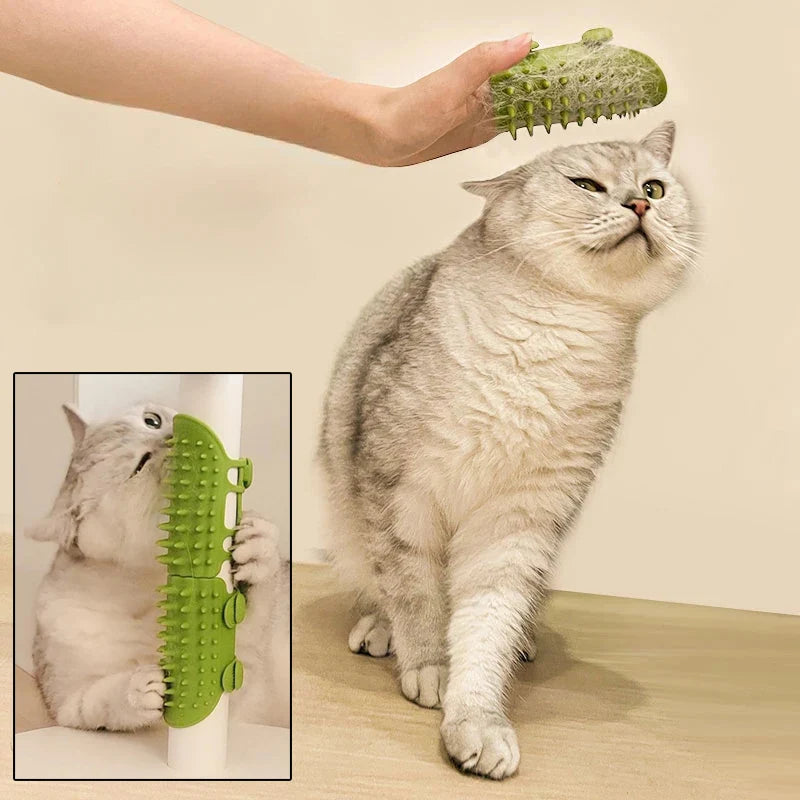 Pet Cat Hair Removal Massage Comb Cats Scratching Rubbing Brush kitten Grooming Self Cleaning Desk Cat Scratcher Combs
