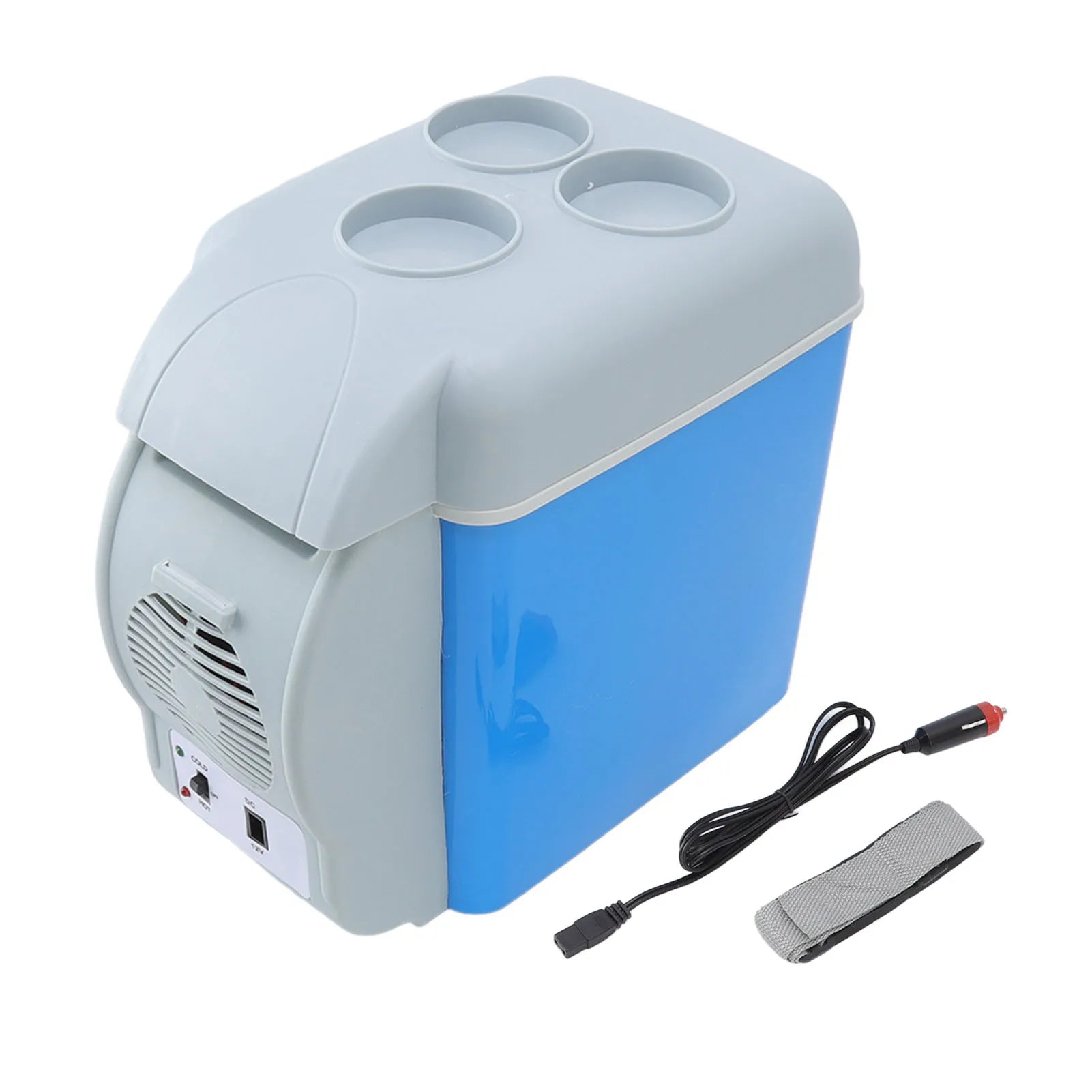 Electric Cooler Car Fridge Flip Top Cover Semiconductor Refrigeration System Low Noise with Shoulder Straps for Car for Camping