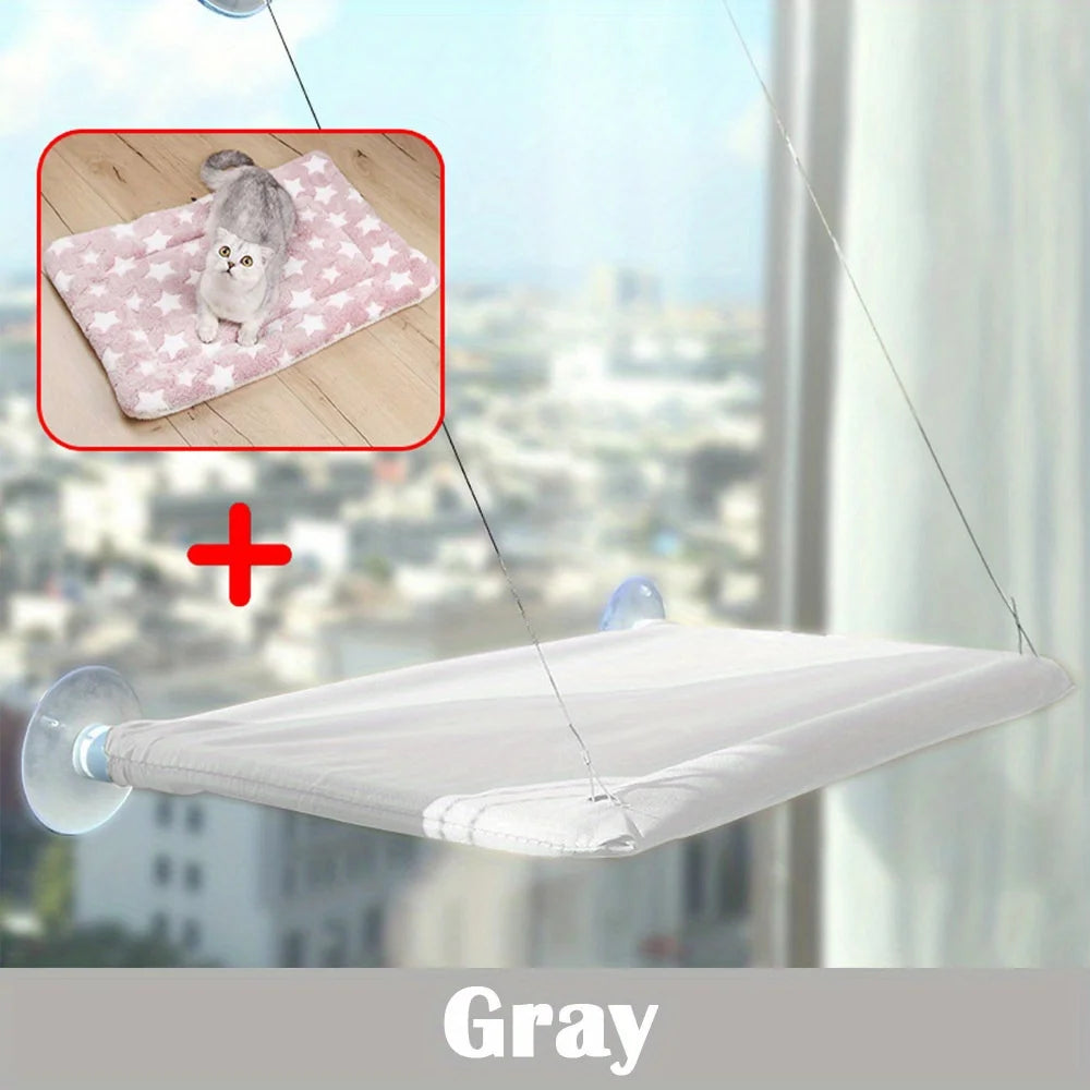 20KG Pet Cat Hammock with Mat Hanging Cat Bed Bearing Comfortable Cat Window Seat Mount Cats Beds and Furniture Cats Accessories