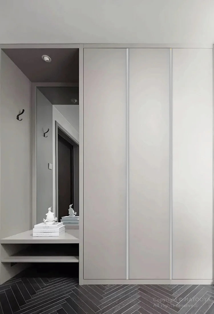 Hidden Furniture Handles Matte Black Gold Silver Kitchen Cabinet Pull Wardrobe Pull Not punched Handles for Cabinets and Drawers