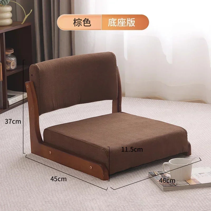 Japanese Tatami Chair Backrest Solid Wood Bed Legless Seat Bay Window Single Lazy Sofa Floor Chair Bedroom Sitting Furniture