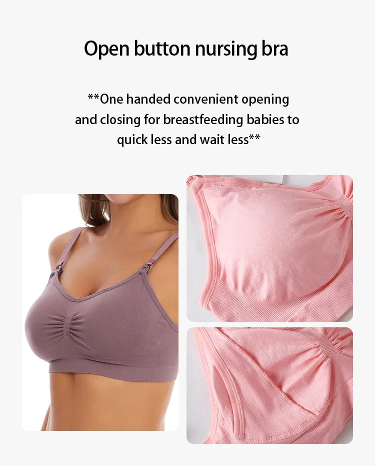 High Quality Maternity Nursing Bras Cotton Breastfeeding Pregnant Underwear Seamless Large Size Breathable Bra Push Up
