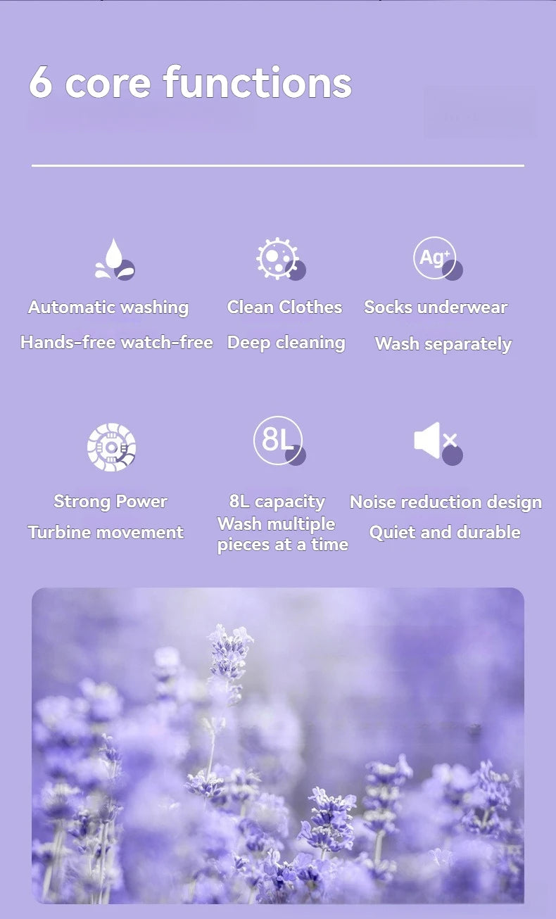 Folding washing machine artifact mini washing machine Household wash-off dual-purpose vertical baby underwear washing socks