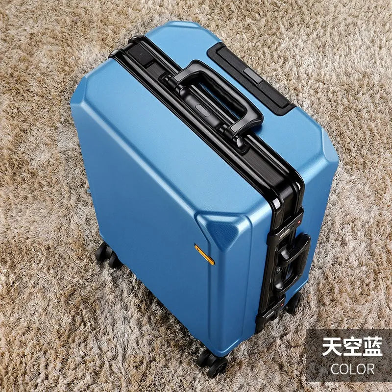 Fashion rolling luggage aluminum frame USB charging trolley suitcase 20/24/26/28 inch students password travel luggage