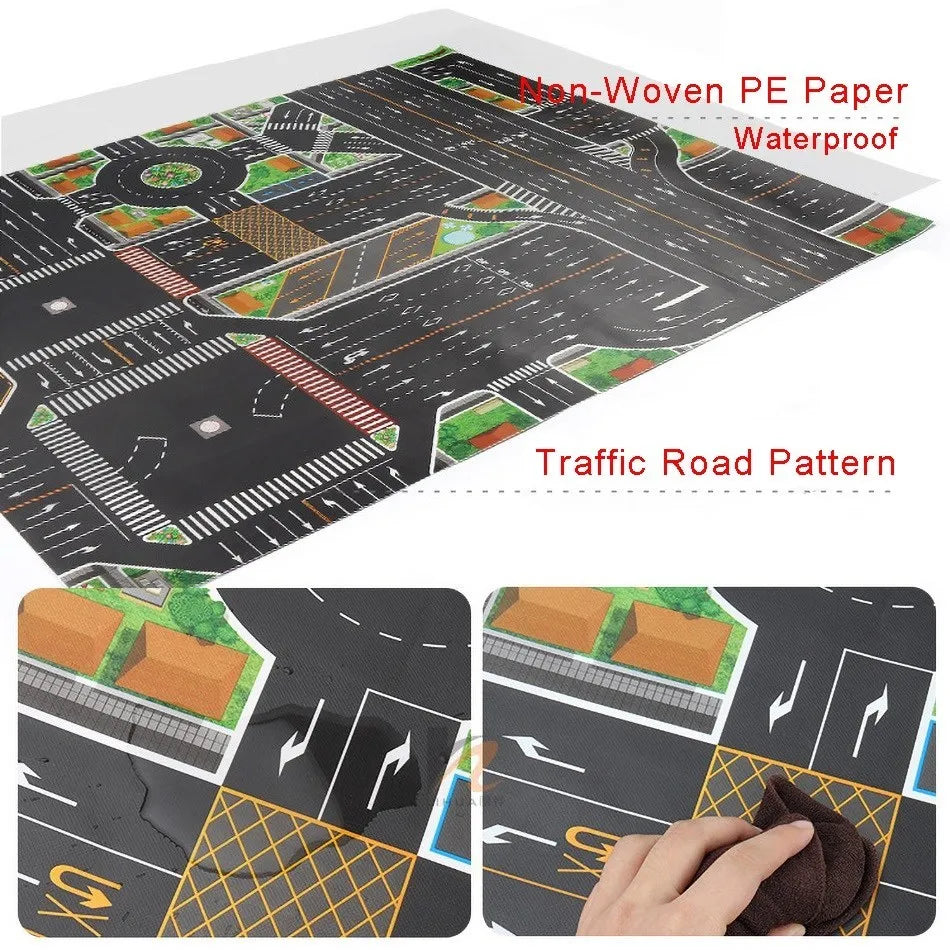 130*100cm Baby Crawling Mat for Children Cartoons Traffic Rug Indoor Toys City Road Carpet Kids Game Little Girl and Boy Playmat