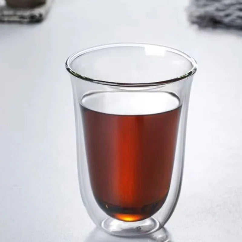 1Pcs 80-220ml Double Wall Glass Cup Clear Heat Resistant Tea Cups Healthy Drink Coffee Milk Mug Insulated Glass Drinkware Gift