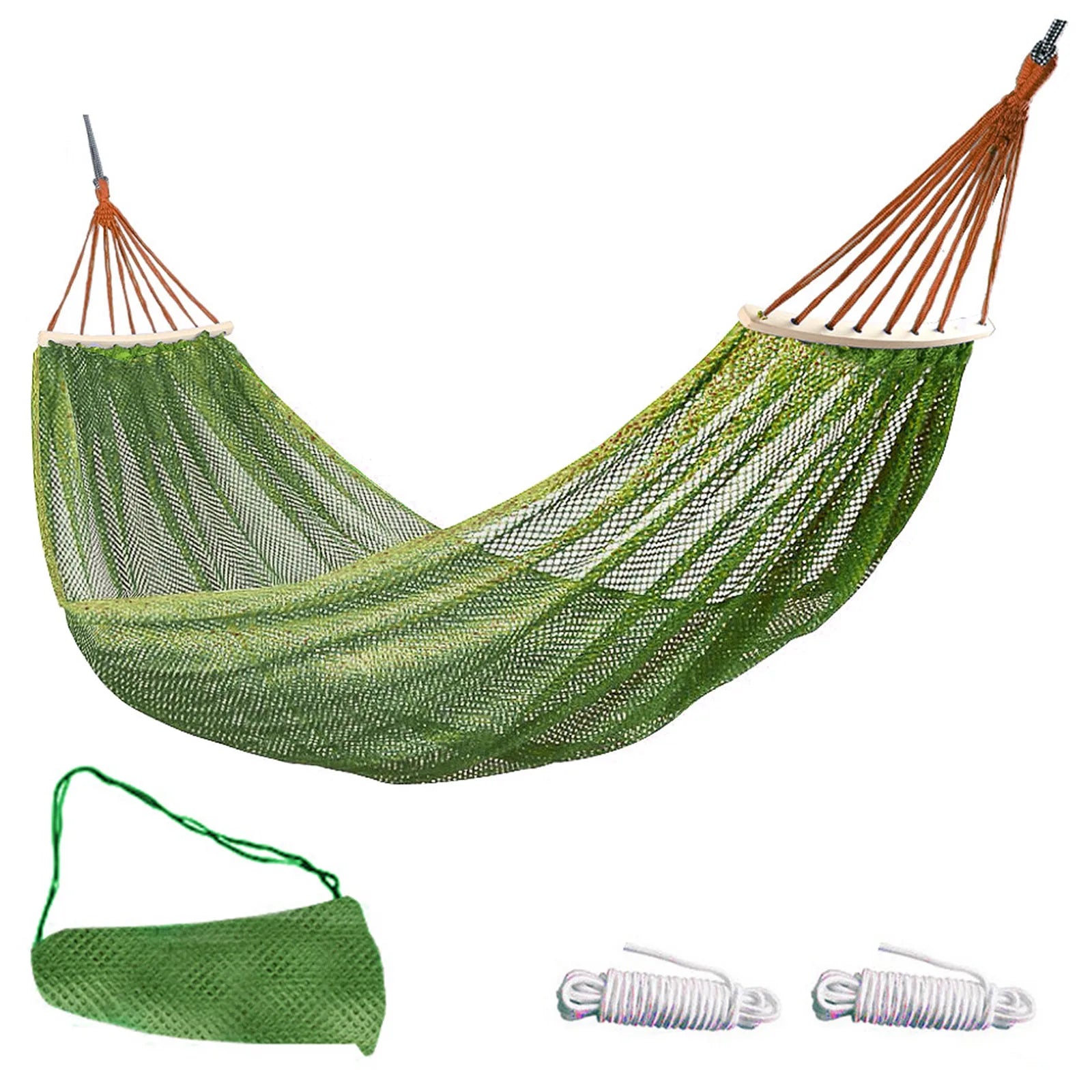 Hickened Rope Hammock Garden Outdoor Mesh Hammock Portable Simple Hammock Hanging Bed Double Outdoor Hammock with Bag