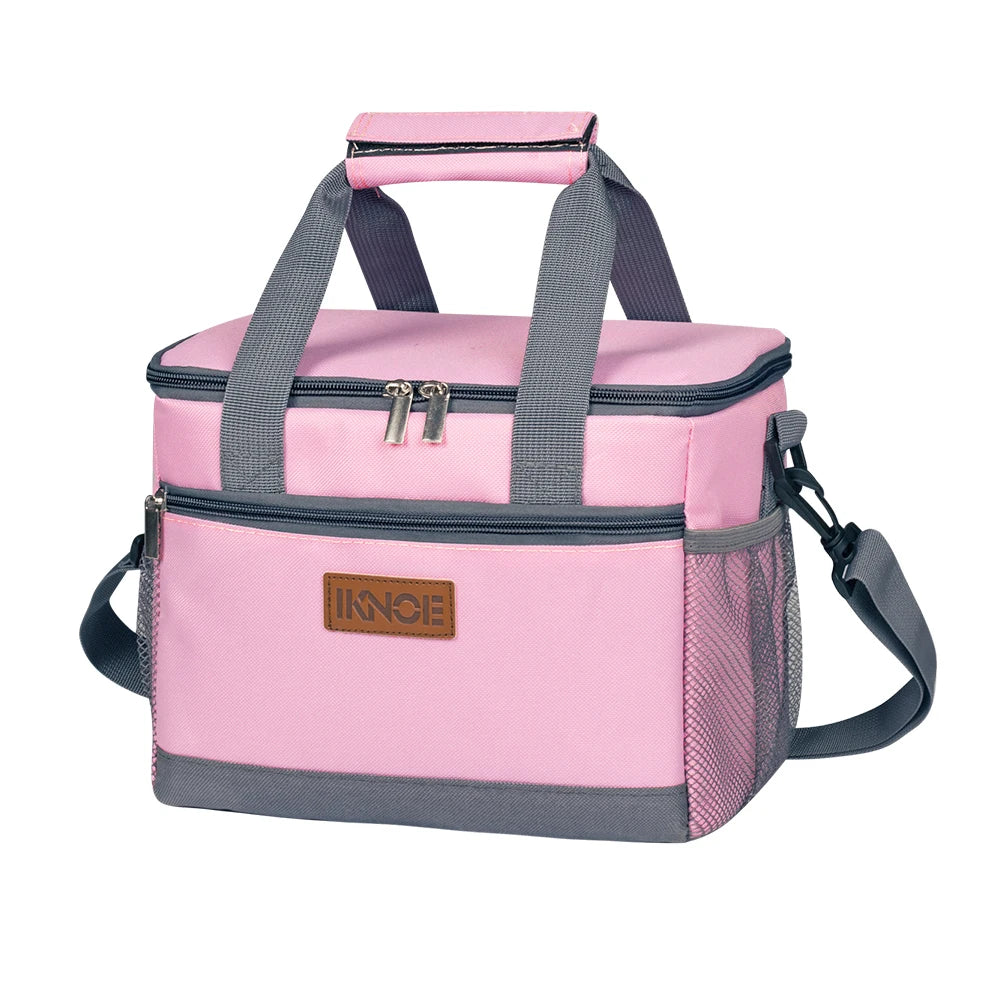 1Pcs Black Insulated Lunch Box Bag Insulation Ice Pack Student Portable Dinner Picnic Food Hand-held with Storage Handbag