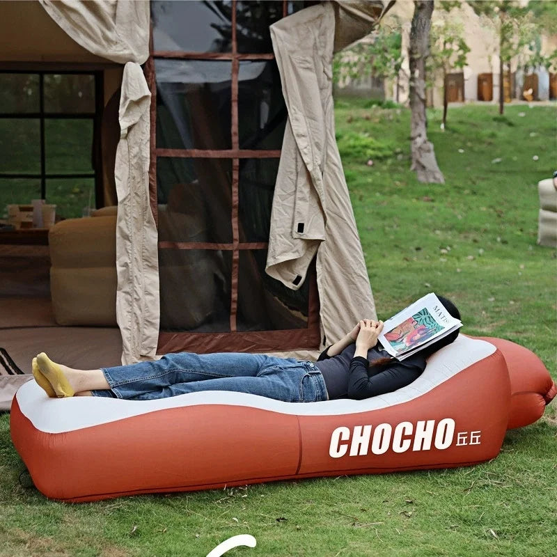 Outdoor Inflatable Sofa Boat, Amphibious Portable Lazy Inflatable Bed, Camping Music Festival Mattress Cushion, Leisure Vacation