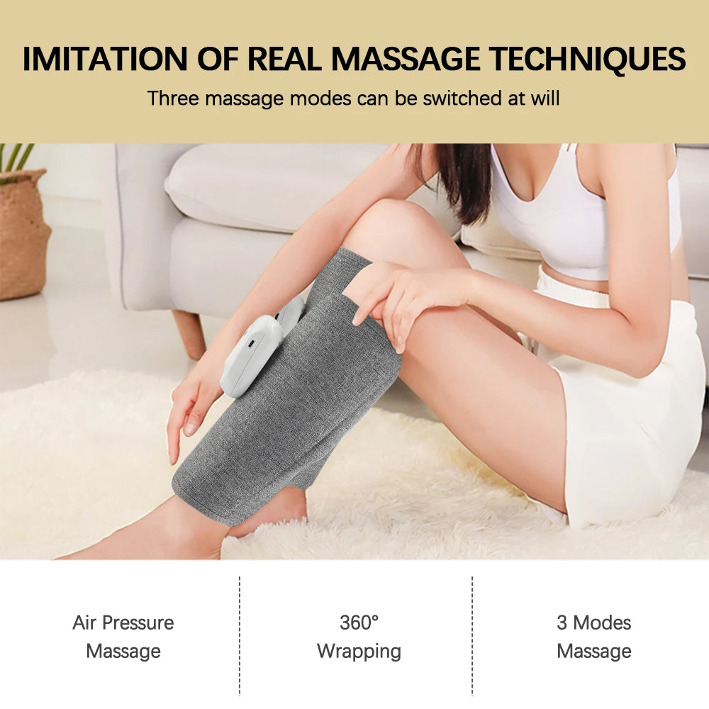 Wireless Air Pressure Calf Massager Electric 4/3 Mode Airbag Compresstion Leg Massage Foot Calf Muscle Relax Relieve Fatigue