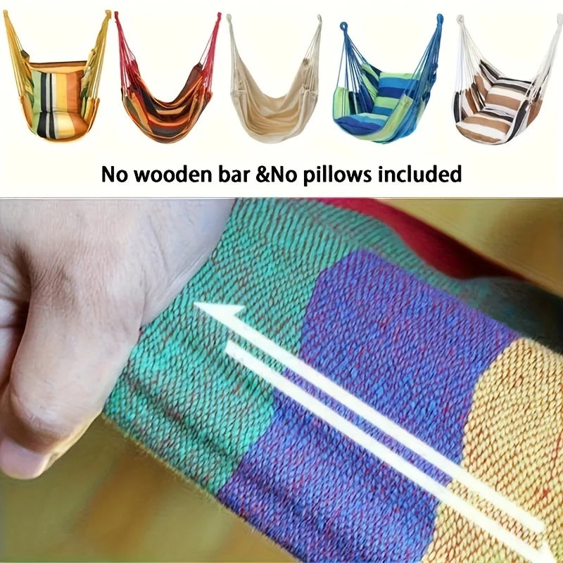 1pc Handwoven Hammock Chair Swing, Fabric Hanging Chair for Indoor and Outdoor Use Sturdy and Comfortable
