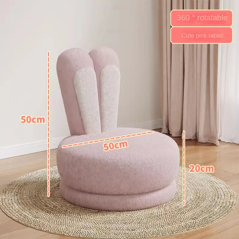 Children's Sofa Lazy Sofa Cute Chair for Living Room Rotating Cartoon Rabbit Ears Chair Leisure Reading Chair Chair with Back