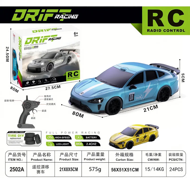 2025 New, Limited Edition Rc Drift GT3 RS 911 mi SU7 1:24 Drift Racing Car, Racing Kids Gift with High Speed Remote Control