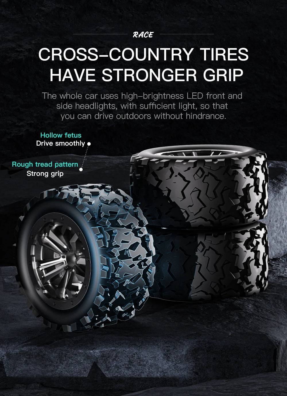 ZWN 1:16/1:20 2.4G Model RC Car With LED Light 2WD Off-road Remote Control Climbing Vehicle Outdoor Cars Toy Gifts for Kids