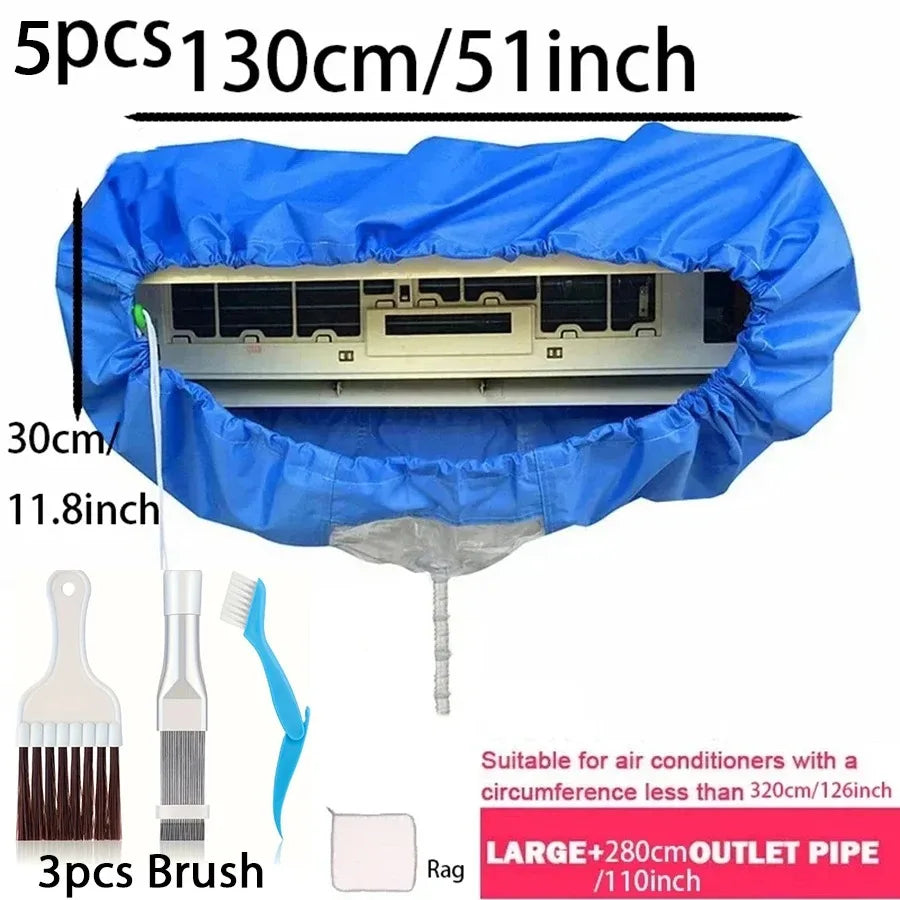 130cm Large Air Conditioning Cleaning Cover Set Conditioner Cleaner with Water Pipe Waterproof Cleaning Kit For Air Conditioner