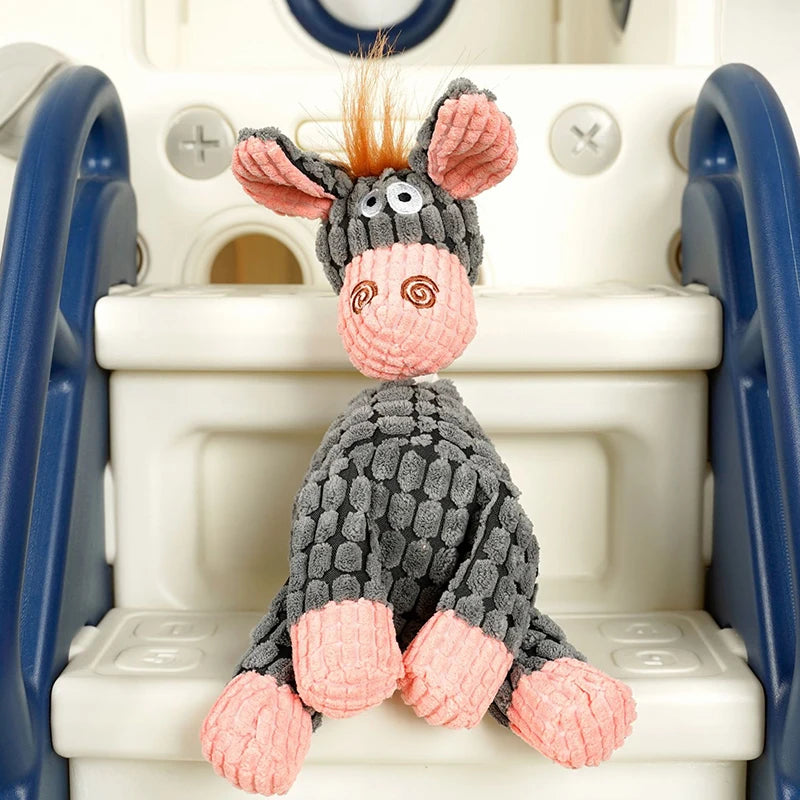 Dog Sounding Toy Molar Training Decompress Interactive Bite Resistant Donkey Shape Plush Toys Pet Dog Supplies