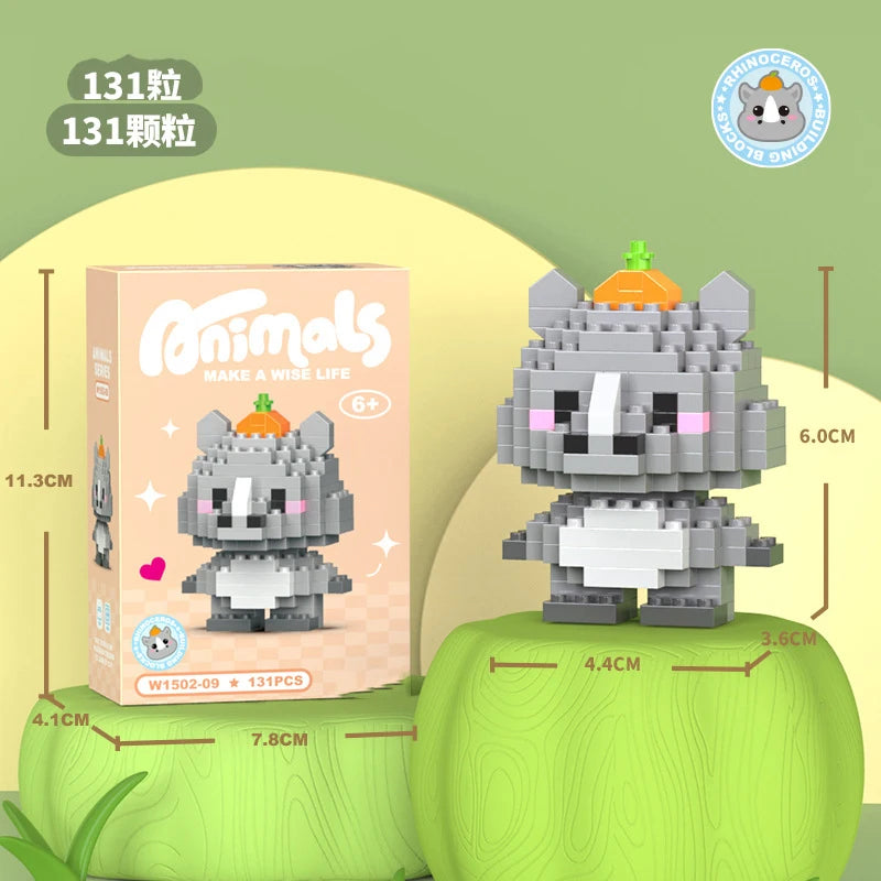 Animals Bricks Construction Set Micro Building Blocks Children Toy Adult Particle Building Block Mini Toys Decoration Home Gifts