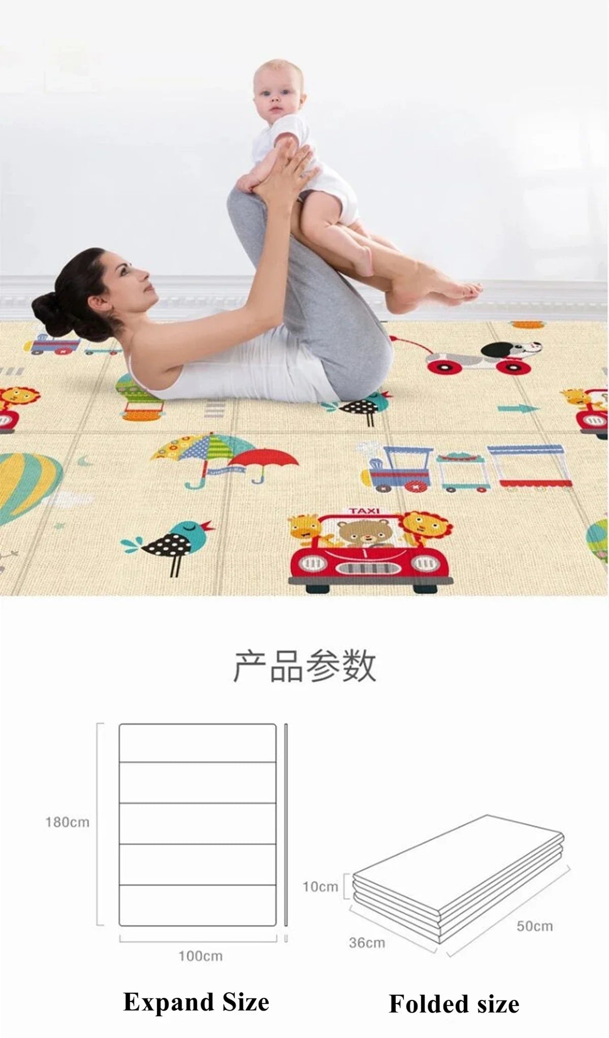 Foldable Baby Foam Play Mats 180cm X100cm Playmat Floor Mats Carpet XPE Mats Floor Crawling Rugs Mat Baby Mat Gift for Kids