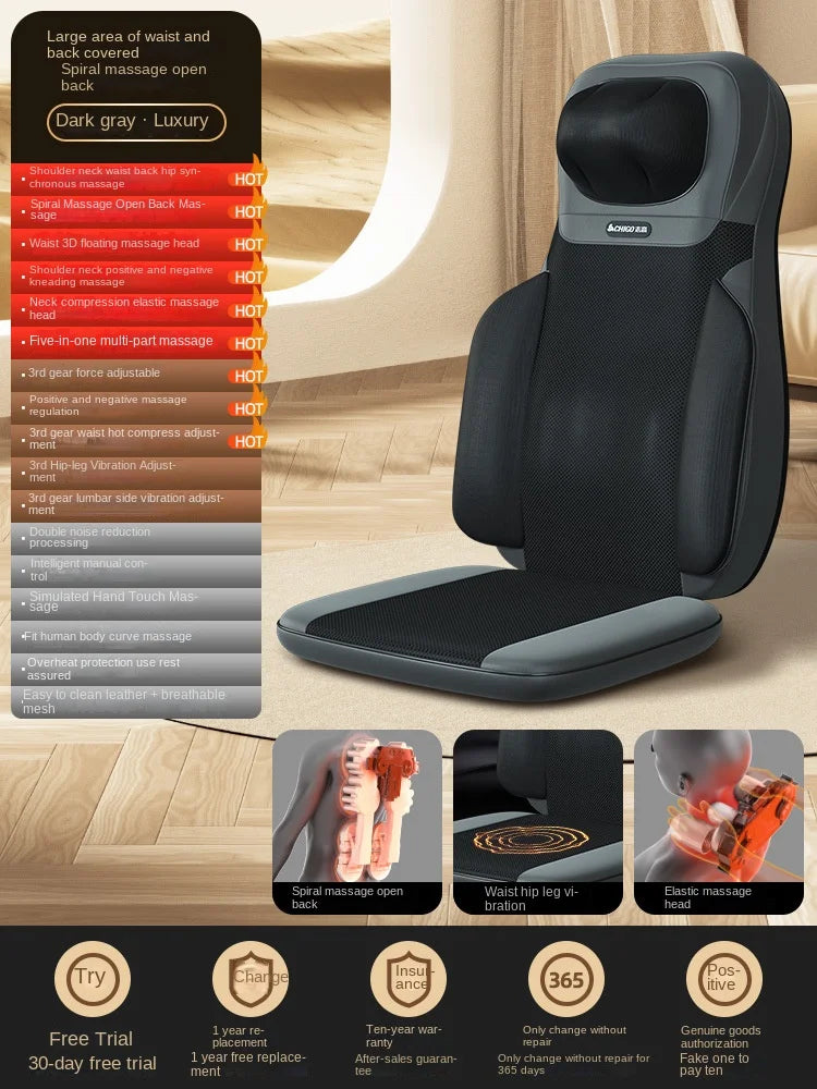 Dual-purpose Heat Cushion Lumbar Spine Shoulder Cervical Back Heat Massage Kneading Shoulder Neck Massager with Remote Control