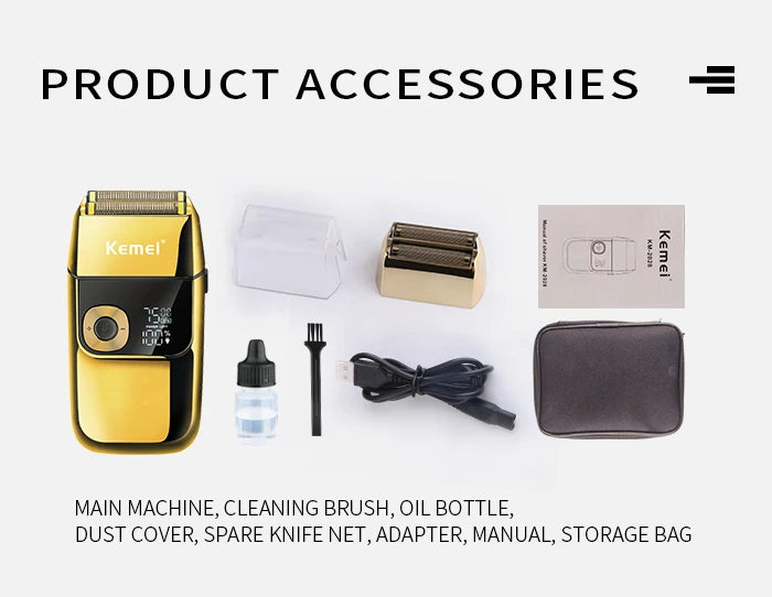 Kemei 2 in 1 Electric Shaver Men Electric Razor Rechargeable Beard Shaver Floating Hair Trimmer Face Care Beard Shaving Machine