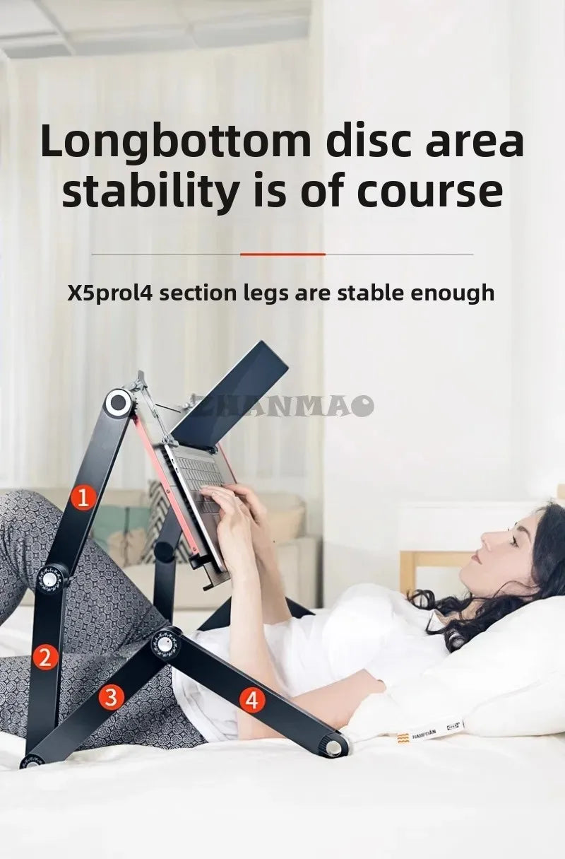 Lying Flat on The Bed, Laptop Desk, Foldable Tablet Stand, Adjustable and Movable, Writing Desk for Lying Down Desk Table