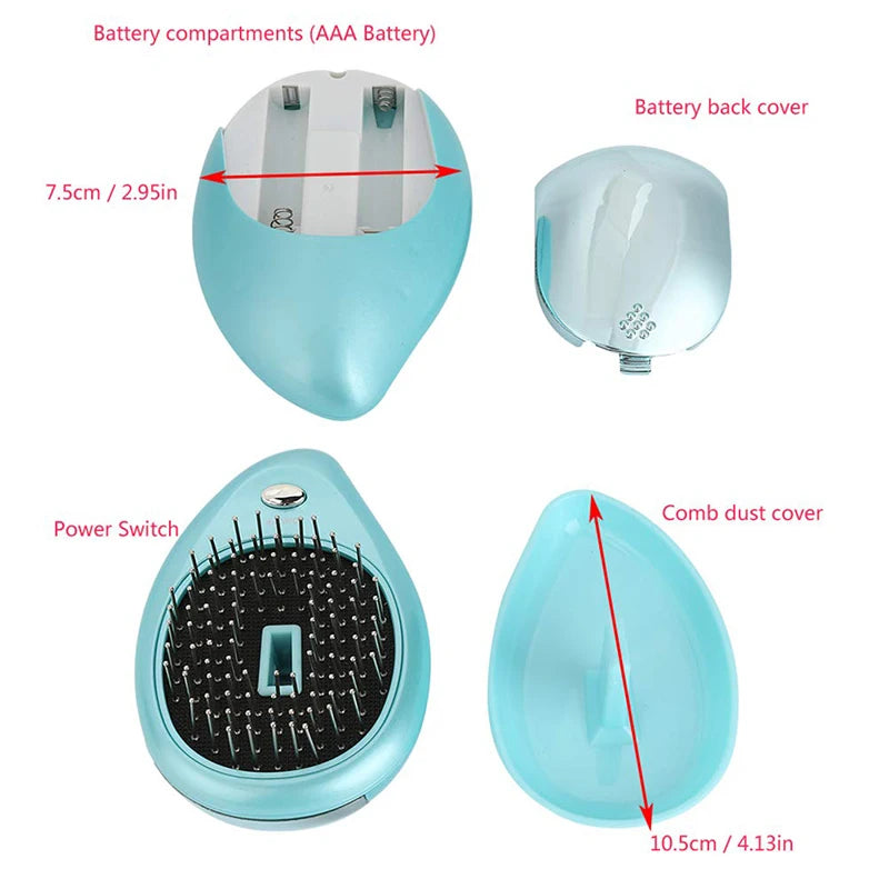 Bestselling Electric Negative Ion Massage Comb Portable Battery Style Hair Comb For Massaging Scalps And Clearing Acupoints
