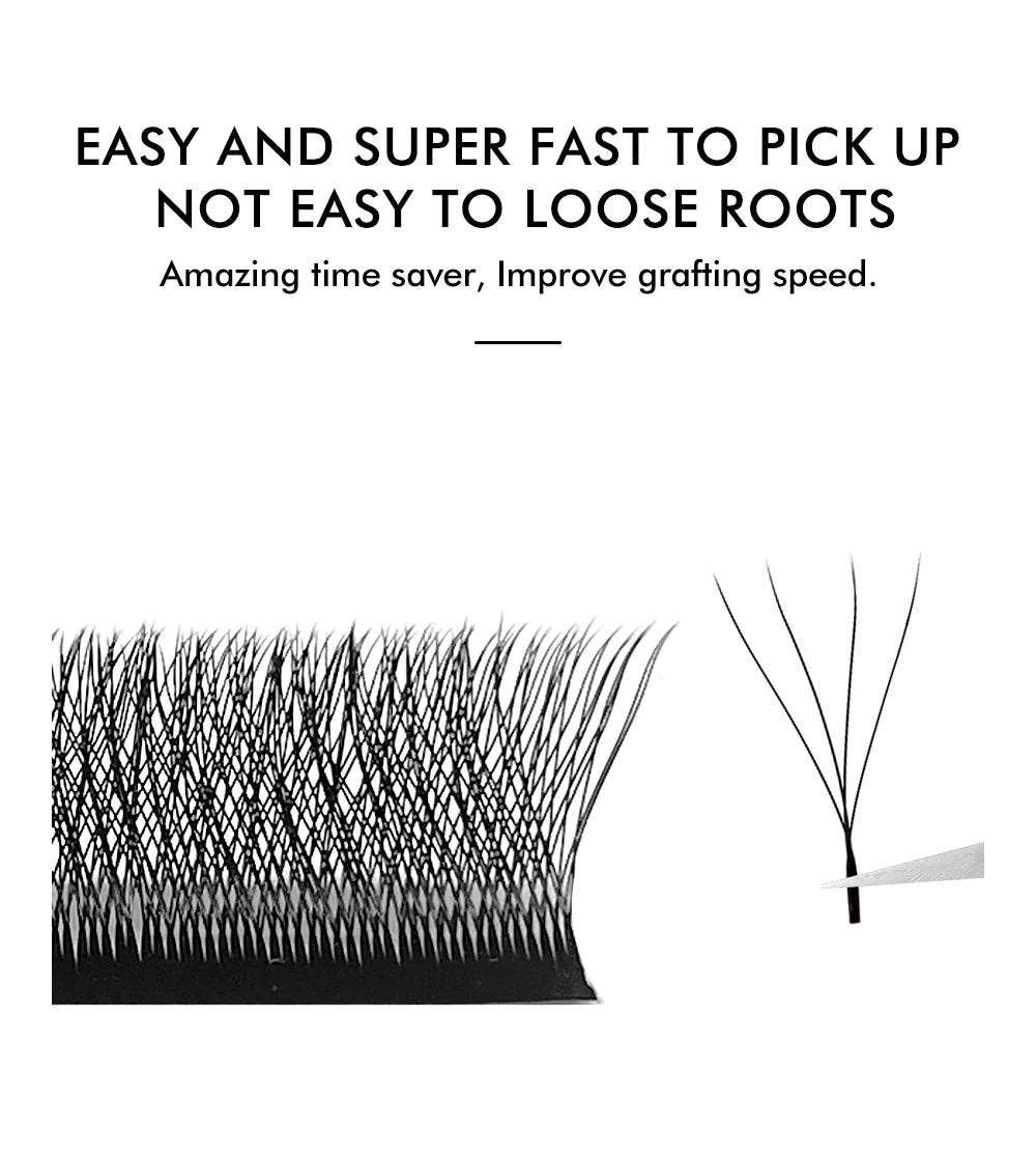 NATUHANA W-Shaped 4D 5D Volume Eyelash Extensions Premade Volume Fans W Shape Lashes Natural Soft False Eyelashes for Makeup