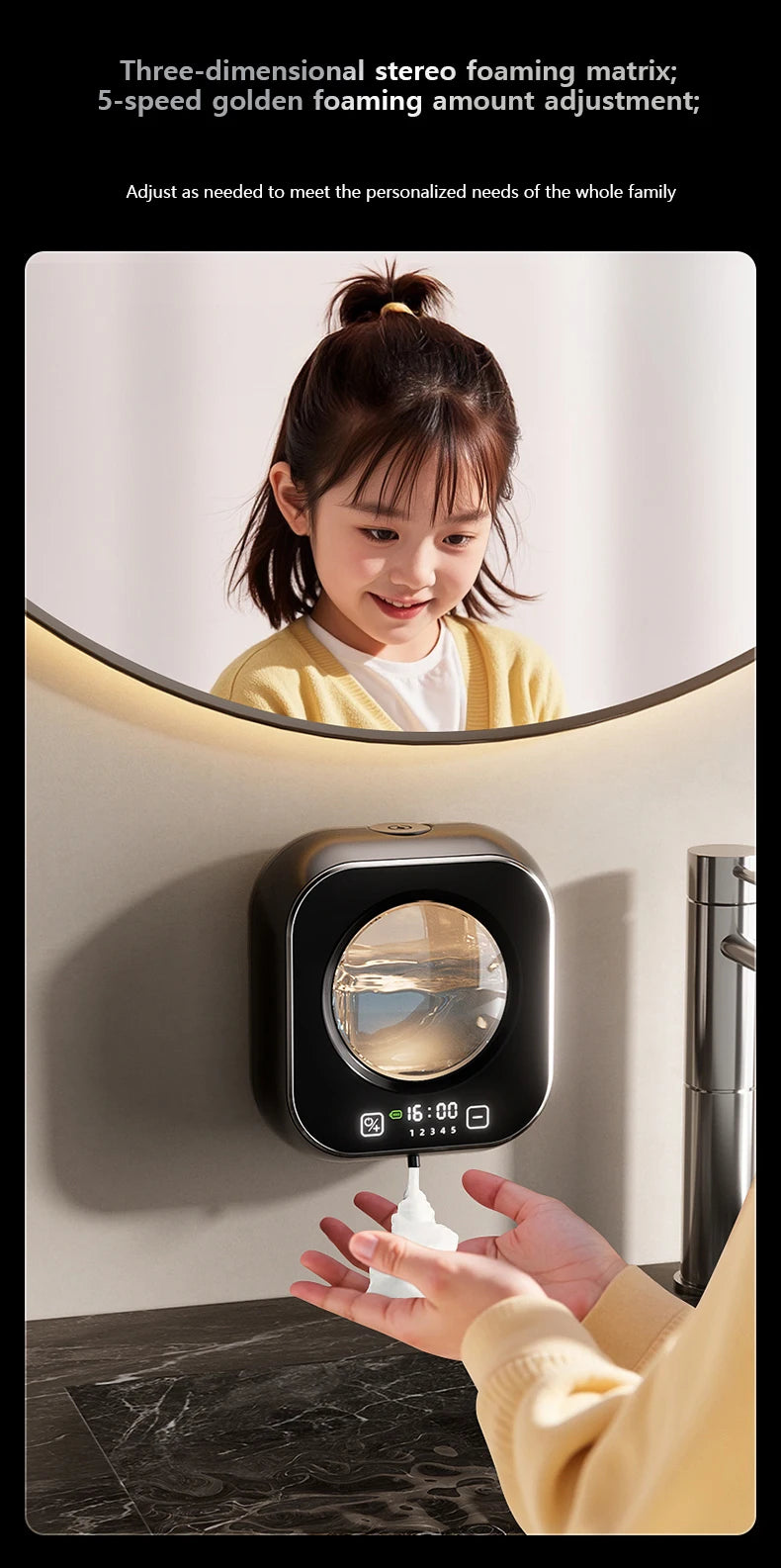 Xiaomi Wall Mounted Automatic Soap Dispenser with Large Capacity Non-contact Rechargeable Sensor Kitchen with LED Intelligence C