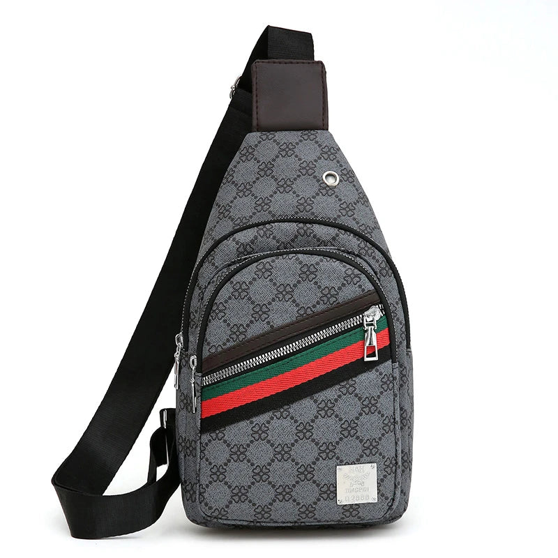 Men's Multifunction Messenger Bag Shoulder Cloth Chest Bags Crossbody Casual Handbag with Earphone Hole