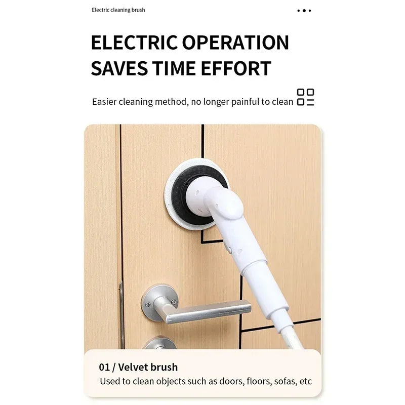 New 2000mAh 6-in-1 Electric Cleaning BrushWireless Electric Rotary Clean Brush Shower Clean Brush Kitchen Bathroom Home