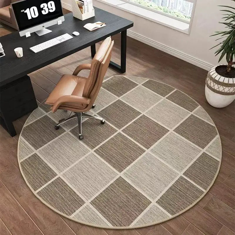 Premium Round  Computer Desk, Anti-Slip Floor Protector with High-End Look, Home & Office Decor