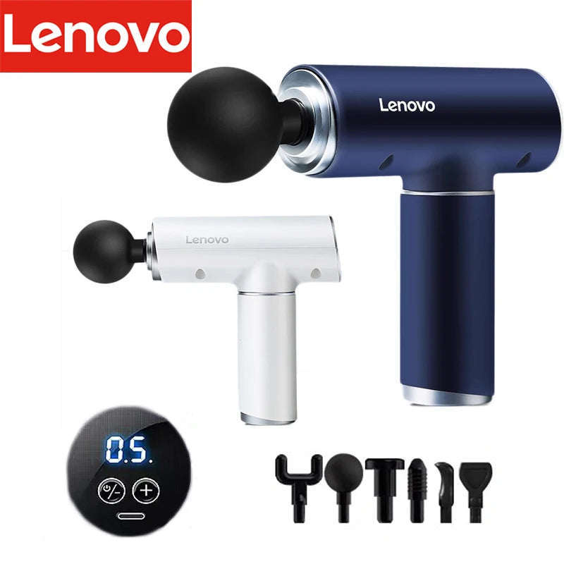 Lenovo 6 Heads Fascia Gun Professional Grade Mini Silent Sports Relaxation Massager 5th Gear Deep Tissue Electric Massage Gun