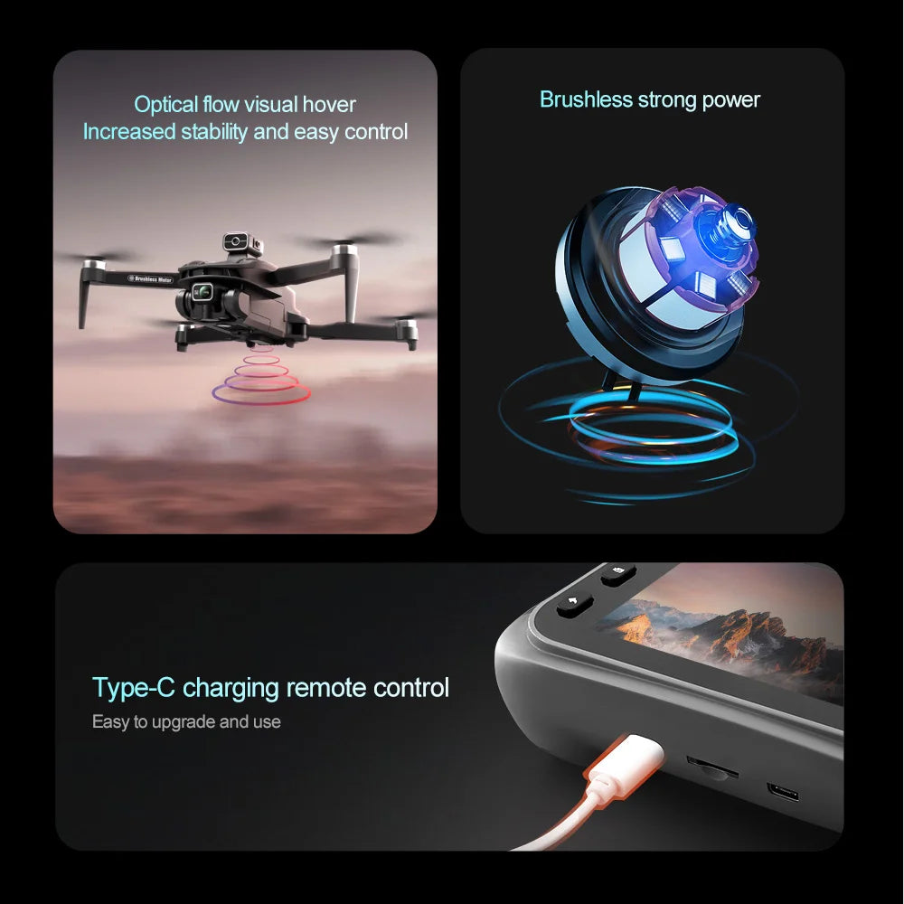 V168 PRO Max GPS Drone 8K Professional HD Dual Camera Omnidirectional Screen 360° Obstacle Avoidance FPV Dron Rc Quadcopter Toys
