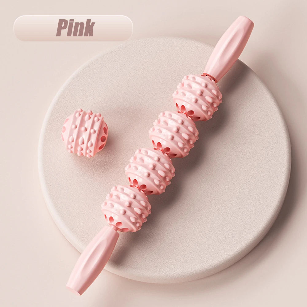 Leg Massage Apparatus, Massage Bar Muscle Relax Point Press Massager, Massage Ball Roller Pressure Point Massage 4 Ball Edition