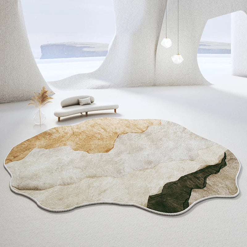 Light Luxury Bedroom Decor Irregular Carpet Large Area Carpets for Living Room Washable Lounge Soft Floor Mat Home Anti-slip Rug