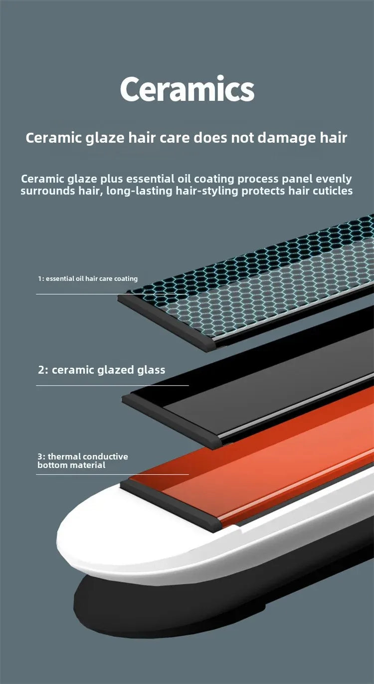 Professional Ionic Hair Loss Ceramics Rapid Heating Hair Loss Curl Flat Iron Negative Ion Hair Loss Curl Straightening Iron Rod