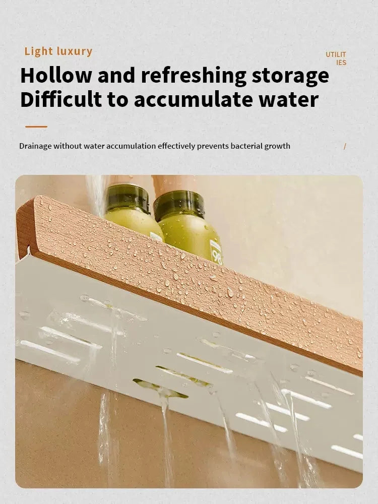 Wooden living room bathroom shelf wall mounted bathroom toilet sink shelf wall storage rack Kitchen shelf storage