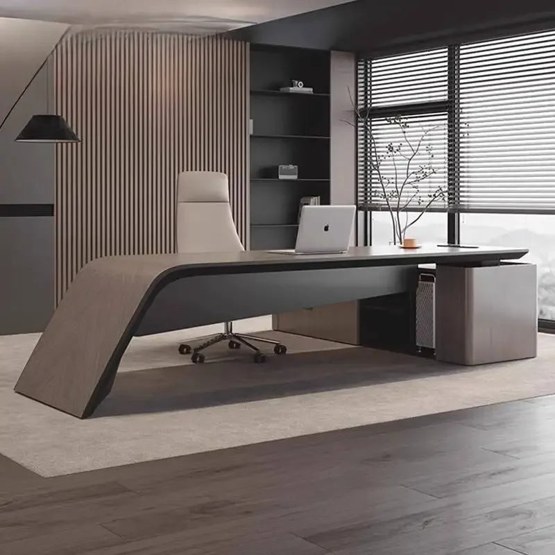 Designer Storage Office Desk Executive Modern Wooden L Shaped Office Desk Organizer Height Large Mesa Escritorio Furniture