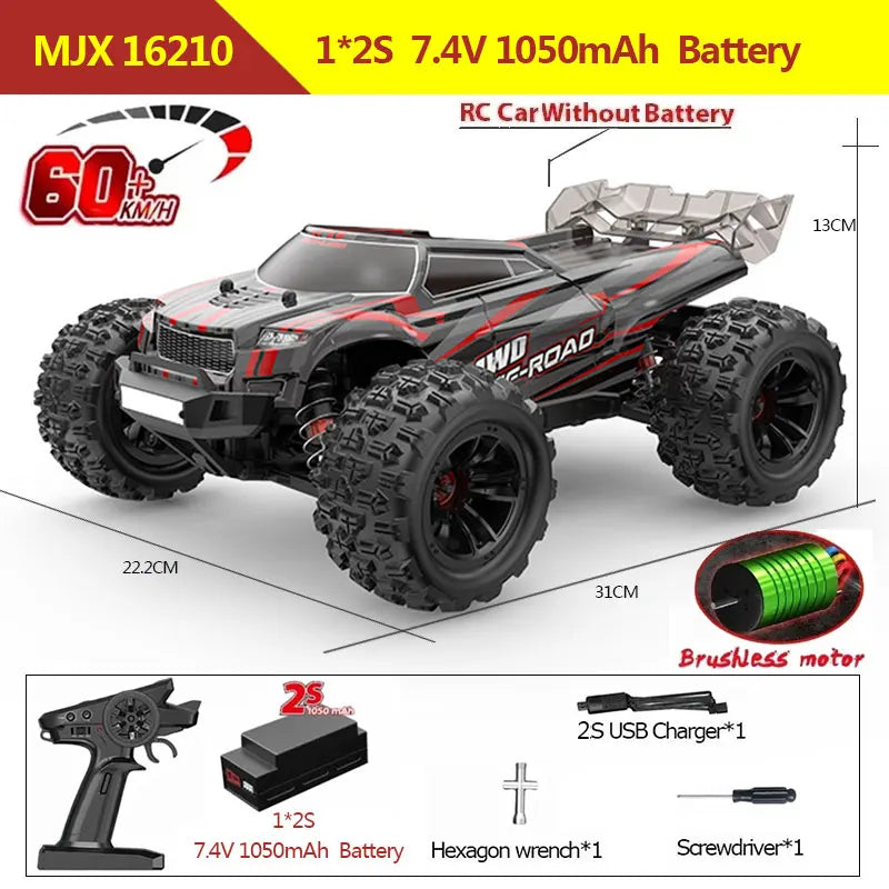 Hyper Go MJX 16207 16208 16209 16210 1/16 4WD RC Car 70KM/H Brushless  RC Racing Car Remote Control Cars Off-Road Truck Toys