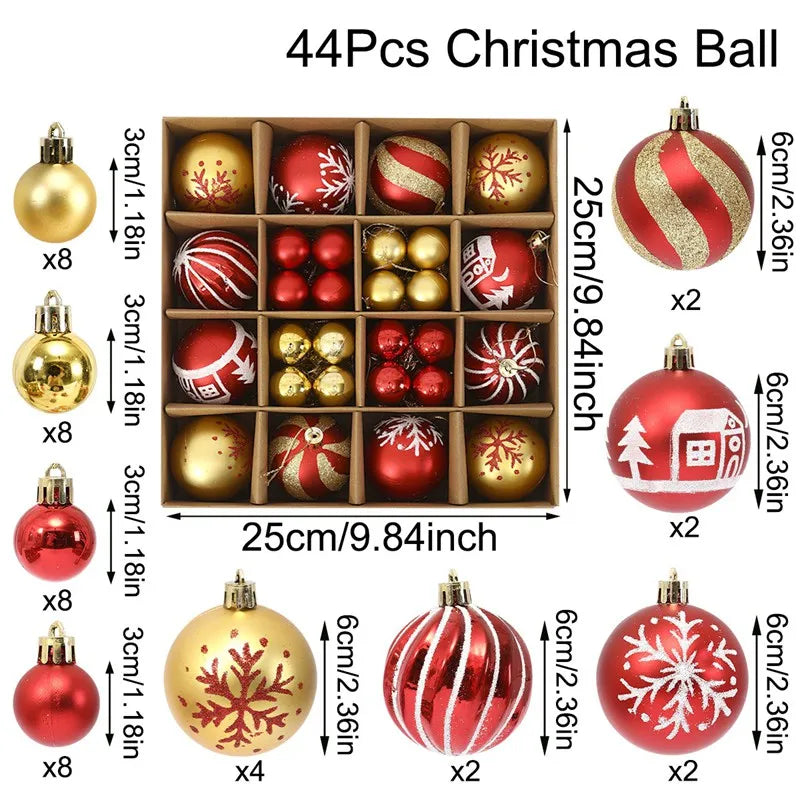 3/6cm Christmas Balls Christmas Tree Decoration Ornament for Home Decor Hanging Pendant New Year Gift Noel Navidad Xmas Ball