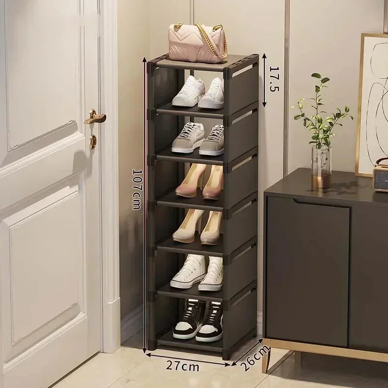 Multilayer Storage Cabinet for Doorway Shoe Shelf for Home Dustproof Shoe Organizer for Entryway Rental Apartment Easy Assembly