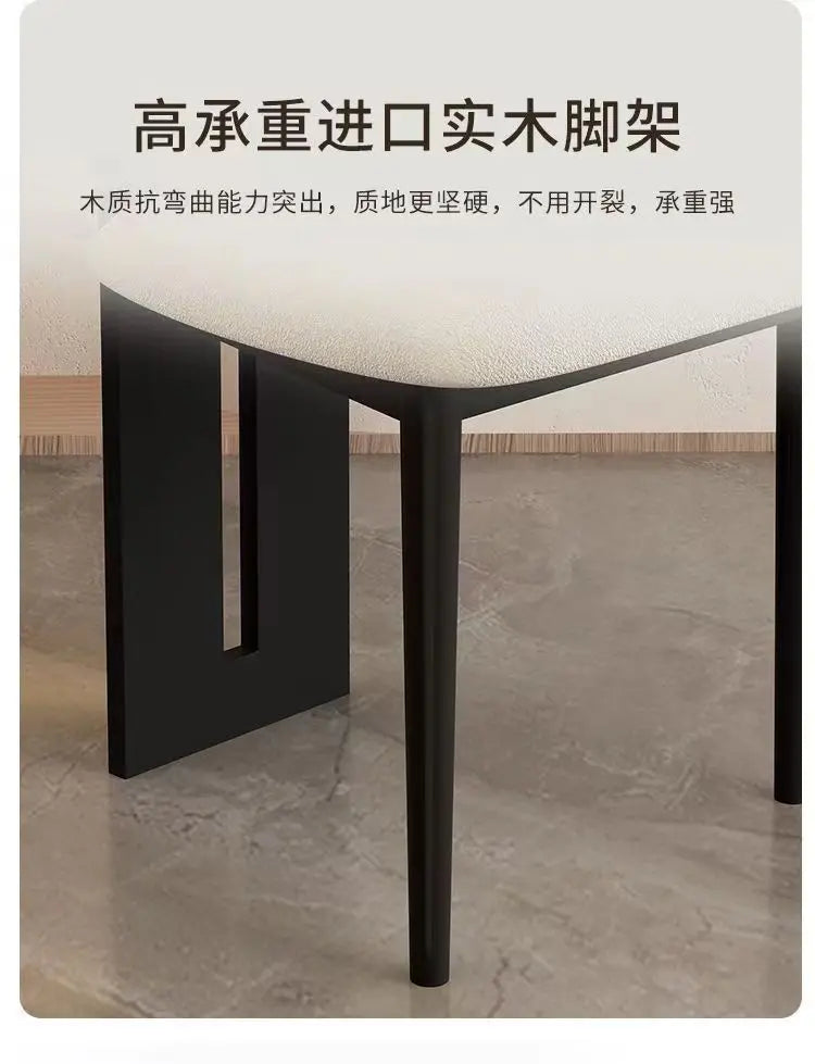 Nordic French Vintage Solid Wood Dining Chair - Mid-Century Retro Backrest Hippo Chair for Home, Living Room & Vanity