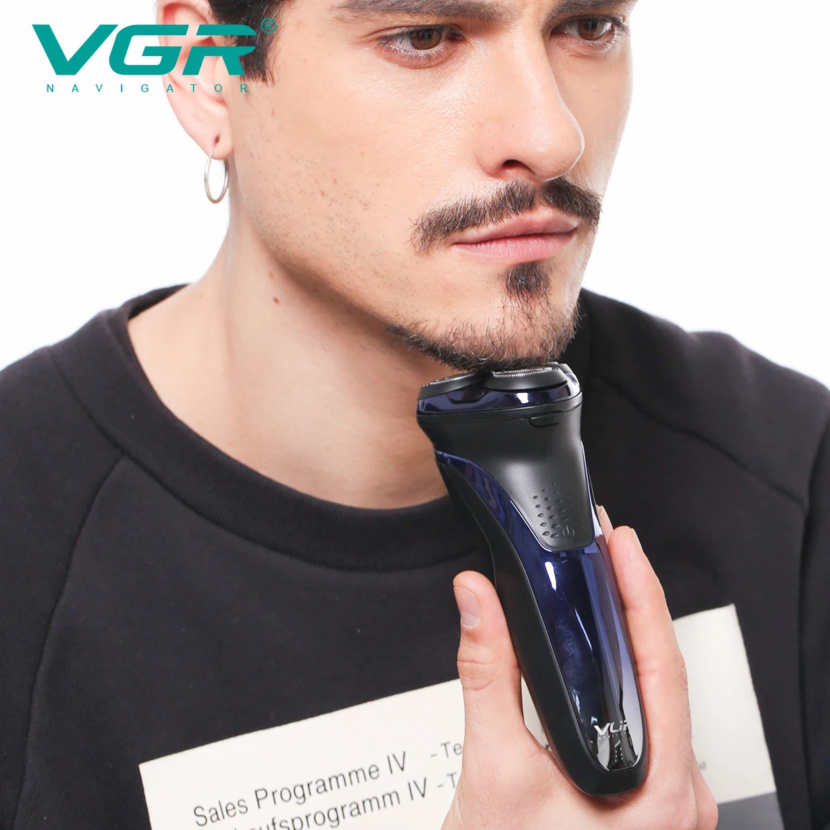 VGR Shaver Electric Razor Professional Shaving Machine Floating Beard Trimmer IPX7 Waterproof Rechargeable Shaver for Men V-306