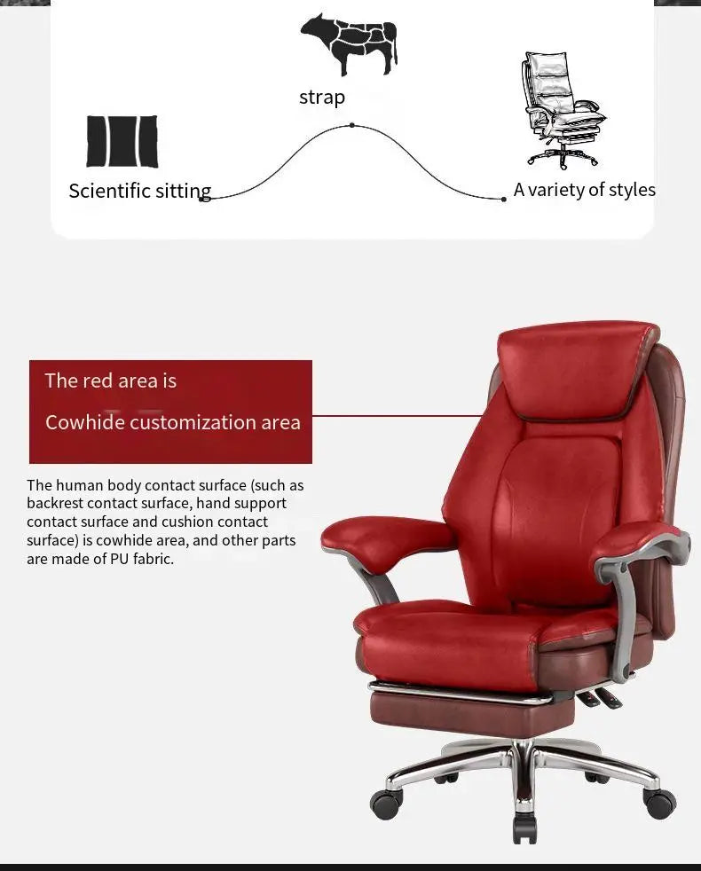 Foot Rest Ergonomic Office Chair Comfortable Designer Relax Luxury Swivel Office Chair Pliable Wheel Sillas Escritorio Furniture