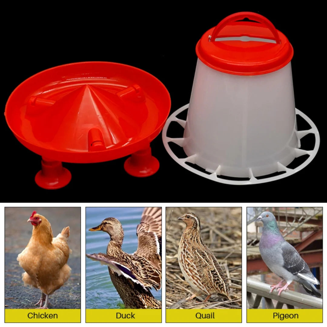1/3/5/9Kg Automatic Chicken Feeder Bucket Rooster Hen Feeding Device, Farm Animal Poultry Quail Pigeon Feeding Supplies 1 Pc