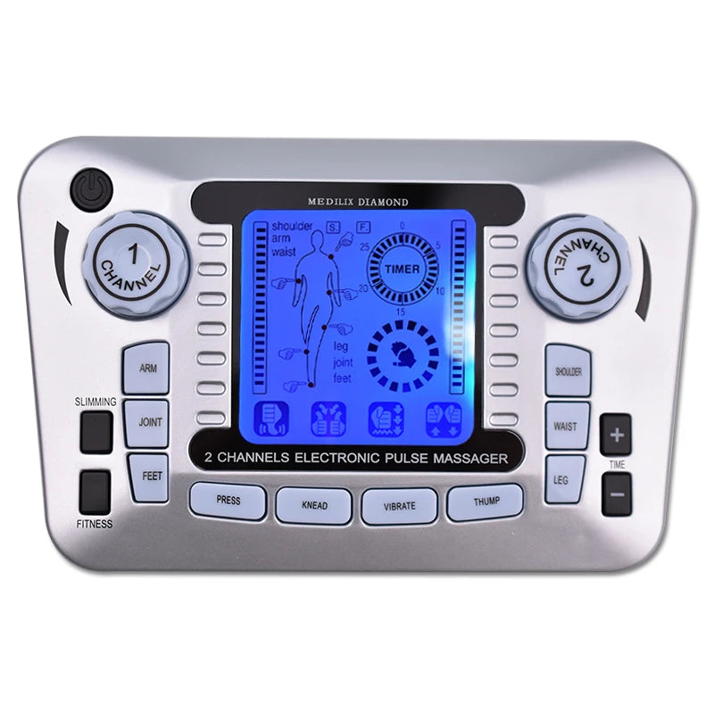 Electric 12 Modes TENS Acupuncture Physiotherapy EMS Muscle Stimulator Pulse Meridian Therapy Machine Body Relaxation Healthcare
