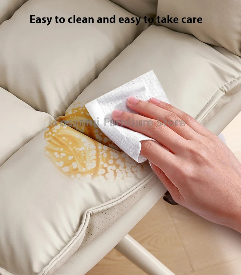 Height Adjustable Faux Leather Vanity Chair Ergonomic Office Home Comfort Swivel Desk Chair Simple Soft Gaming Computer Chairs